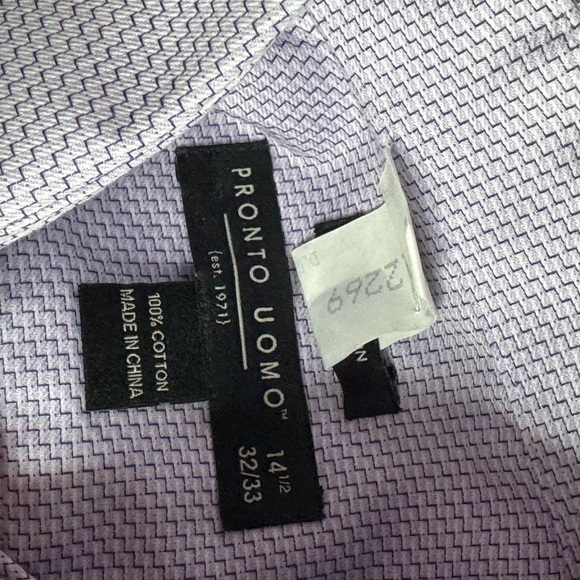 Pronto Uomo Men Small Dress Shirt Purple - Picture 10 of 11